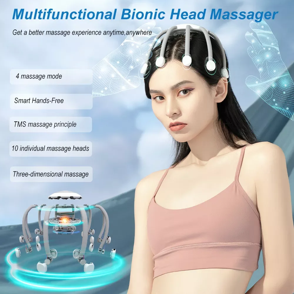 Amazon Hot Selling 2024 Hands Free Rechargeable Electric Scalp Massager  Vibrating Head Massager for Release Stress