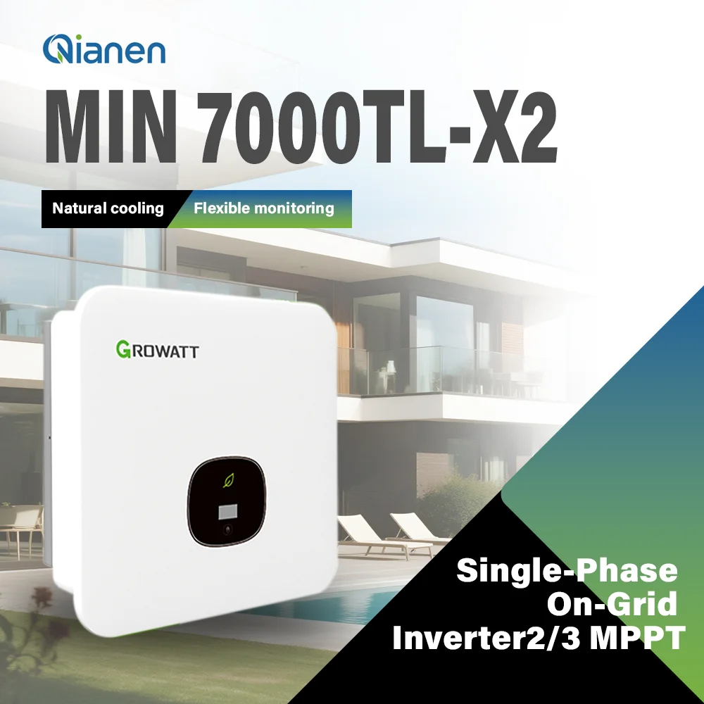 QIANEN Growatt MIN 7000TL-X2 Solar Inverter 7KW 8KW 10KW 48V Single Phase On-Grid Inverter for Home Use Solar Battery Inverter supplier
