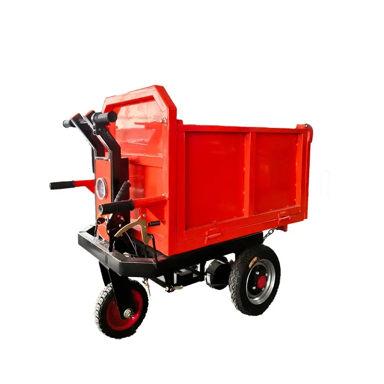 Simple Operated Battery-Driven Hand Cart for Farm Work 3-Wheel with Push Bucket