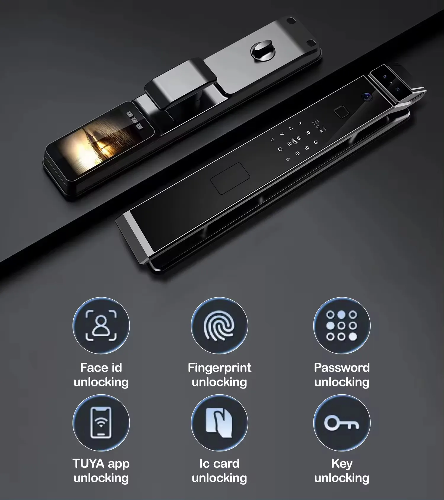 Tuya fully automatic facial recognition fingerprint lock with lock body