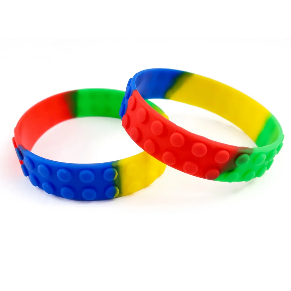 GSCSP Temeite - Braccialetto in gomma, materiale ecologico, design alla moda e fresco, adatto a tutte le età, braccialetto in silicone arcobaleno, braccialetto personalizzato (colore: blu