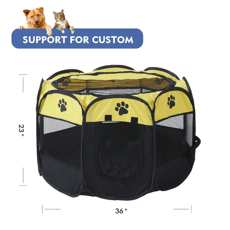 Multifunctional camping summer breathable travel portable outdoor durable foldable cat cage dog steel wires pet tent house supplier