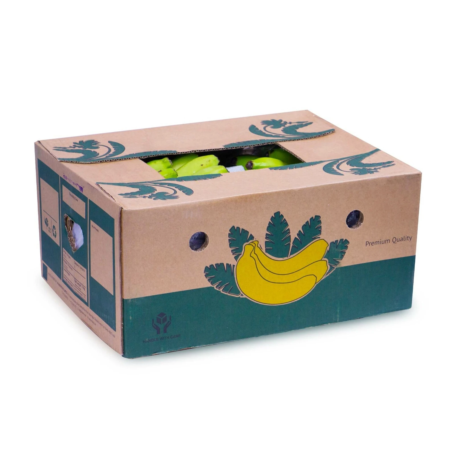 Custom Design Empty Cardboard Banana Carton Fruit Box for Agriculture Fruit Packaging Corrugated Board Square Recyclable Accept