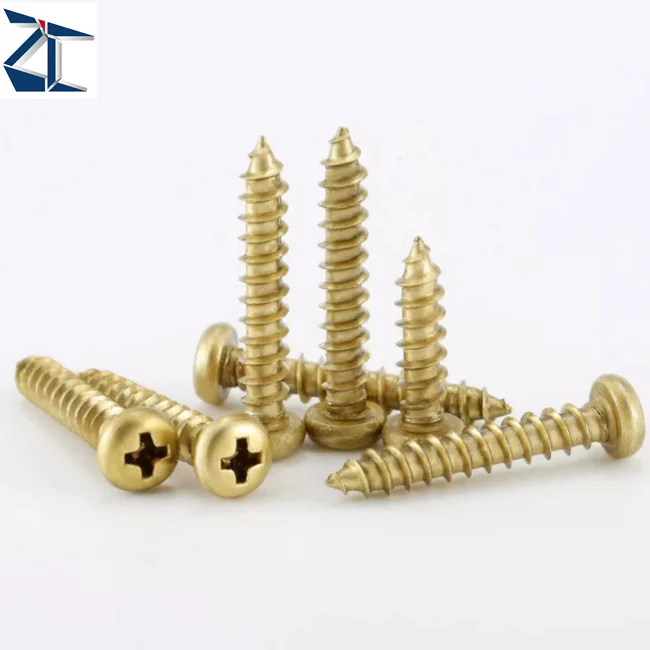 Best Quality Phillips Drive Cross Recessed Round Head Self Tapping Screws M1.6 M1.5 M2 M2.5 M3 M4 M5 M6 Brass Screw