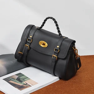 Factory Wholesale Vintage Design Women's Genuine Leather Handbag High Quality Crossbody Bag Boston Bag for Ladies Custom logo