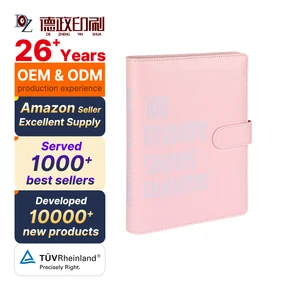 Wholesale  A5 A6 Pu Pink Leather Organizer Money Saving Cash Envelopes Expense Planner Sheets Budget Binder