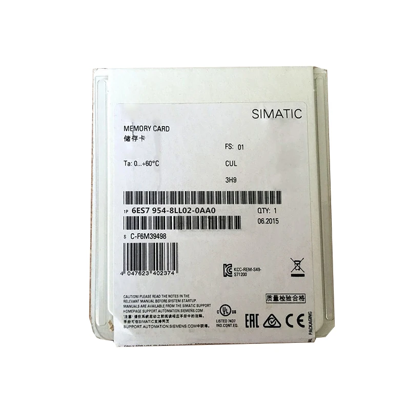 New Original 6ES7 954-8LL02-0AA0 6ES7954-8LL02-0AA0 S7-1200/1500 PLC memory card. Stores program data, supports system upgrade and data backup, stable storage performance, easy plug-in use, applied to Siemens industrial