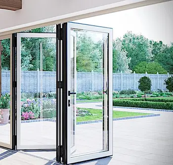 Australia Certified External Aluminum Frame Double Glazed Tempered Glass Exterior Folding Patio Doors for Apartment