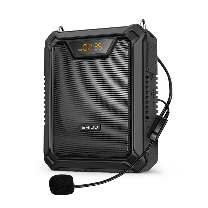 M808 Output Power 18Watts SHIDU Sound System IPX 5 Waterproof Loudspeaker Tourist Guider Amplifier with Wired Mic Headset