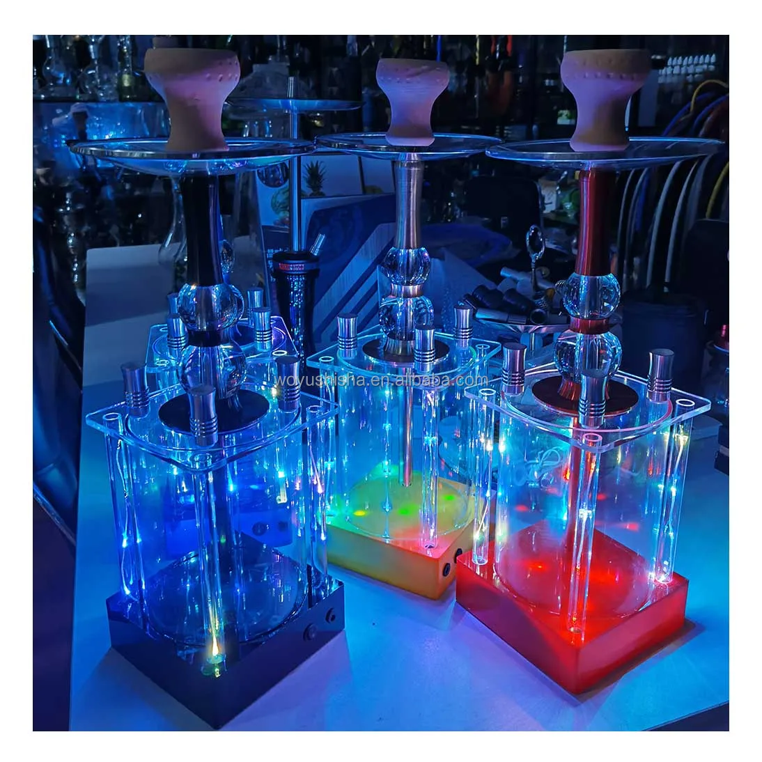 New Fashion Rechargeable Led Hookah Accessories Shisha Flavour Smoke 4 Hoses Shisha Buy Bamboo