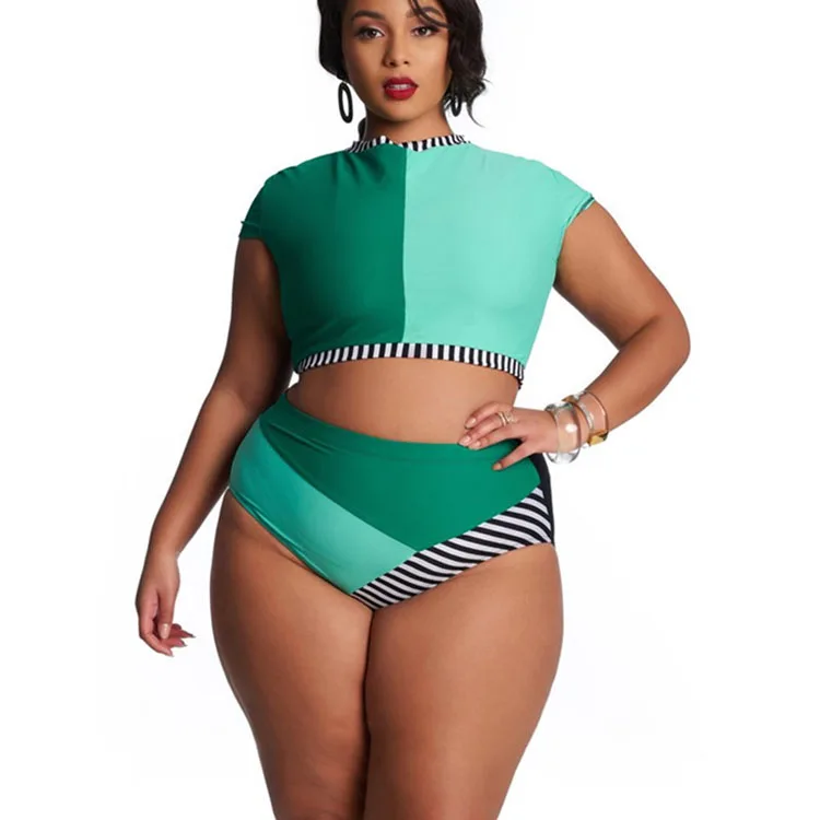 Bañador De Talla Grande Para Mujer,Traje De Baño De Varios Colores Con  Costuras De Cintura Alta,Ropa De Baño De Talla Grande Al Por Mayor - Buy  Traje De Baño De Talla Grande,Bikini