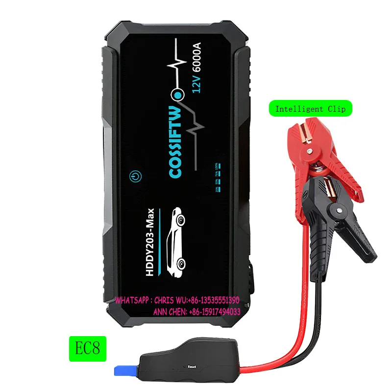 6000a Car Battery Jump Starter For All Gas Or Upto 12l Diesel Powerful