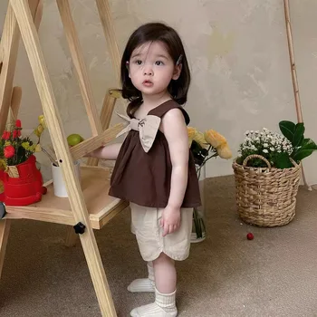 Baby going out clothes children's summer clothing baby jumpsuit 2024 Summer new girls Big Bow suit