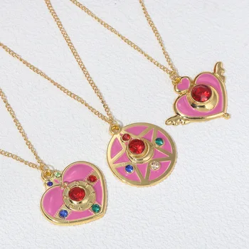 Collier Sailor Moon - Pendentif Lune En Métal Argenté - Cosplay Usagi Tsukino