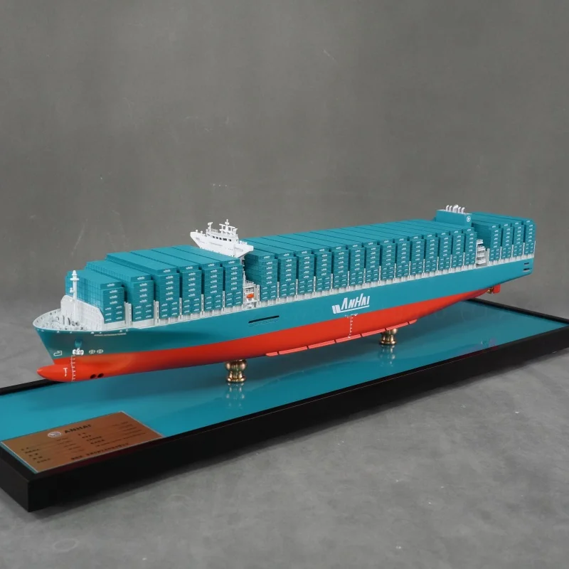 【LAC】O.A.S Manufacturer Handicraft Ship Model Upscale  Business Gifts Custom 65cm ANHAI Container Ship Model