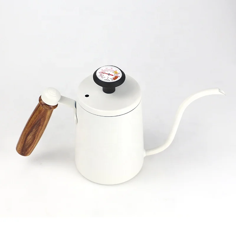 Stainless Steel Hand Drip Coffee Kettle Pour Over Tea Pot with Thermometer