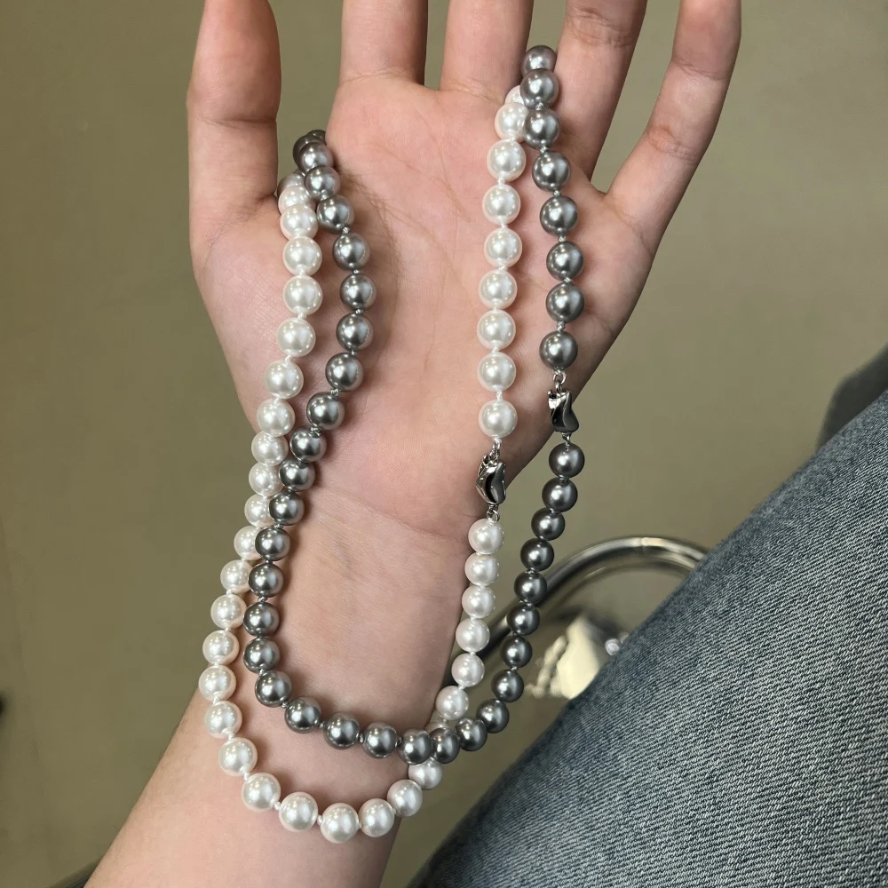 KAKODIY Charm Design Elegant and Stylish 925 Sterling Silver 8mm Round Pearl Necklace (For Women) detail 3