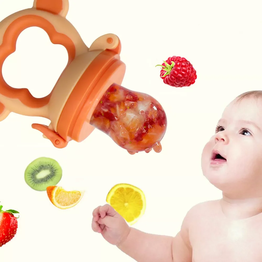 New Design Monkey Shape Silicone Infant Baby Feeder Pacifier BPA-Free Nipple and Fruit Feeder with Animal Pattern