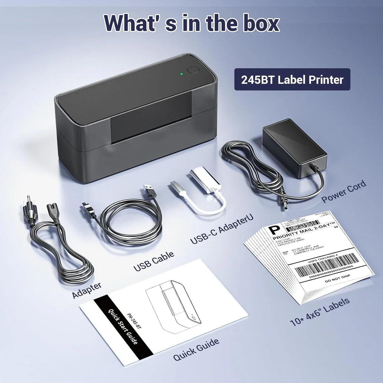 PM245BT Bluetooth Thermal Label Printer - 4
