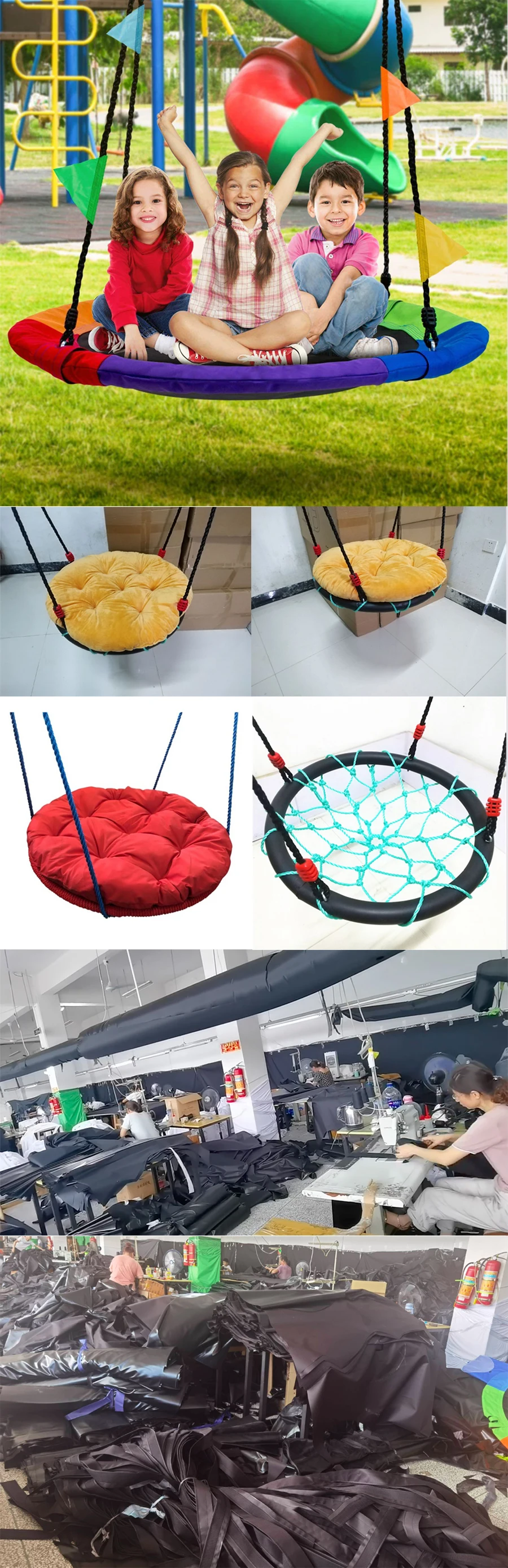 Outdoor Flying Saucer Tree Swing With Straps For Kids,Garden Hanging