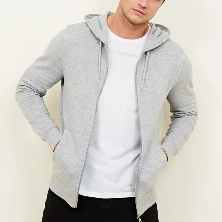 mens white zip up moletom com capuz