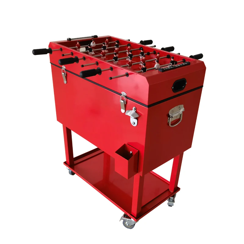 Metal Foosball Cooler Box Multifunctional Cooling Box Football Table Cooler for Outdoor BBQ Party