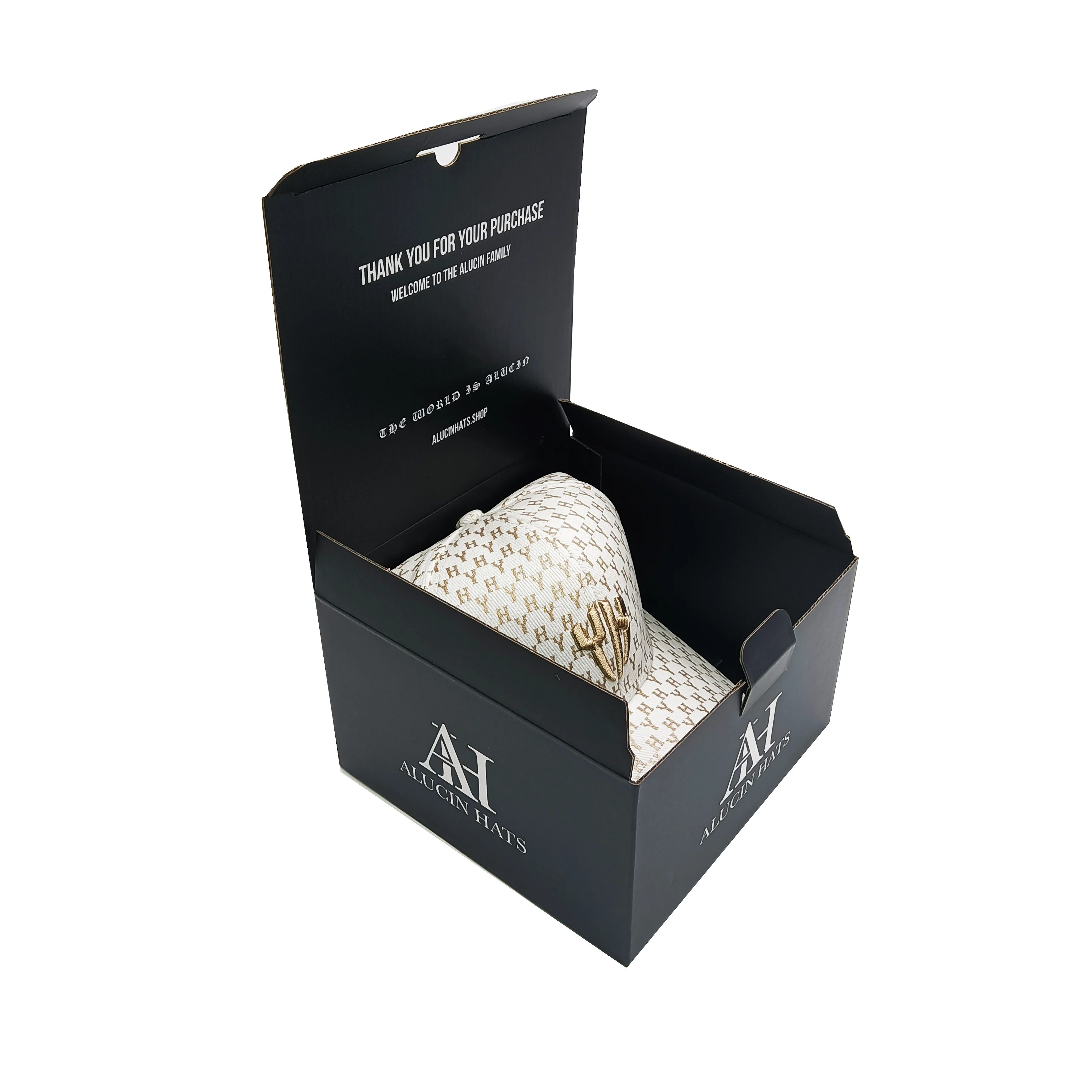 Wholesale Custom Logo Snapcap Box Packaging Hat Baseball Caps Mailer Gift Box Folding Packing Full Color Print With Clear Window
