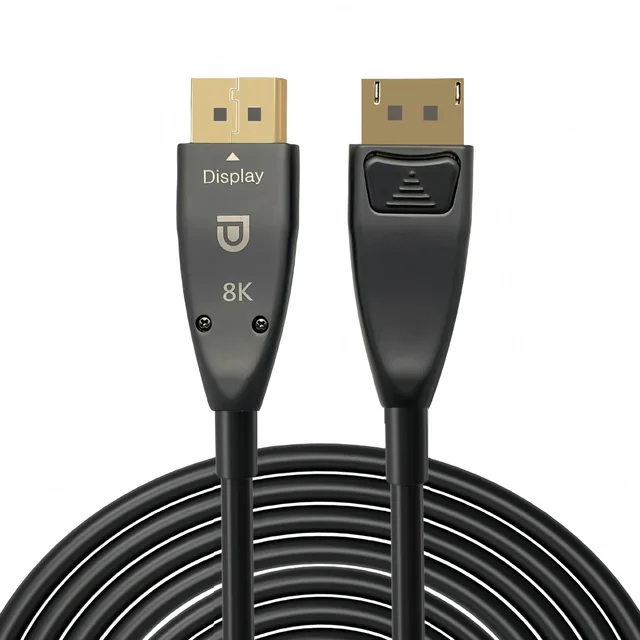 AOC Active Optical Cable DP 1.4 Fiber Optic 4K/8K/60Hz Displayport Support 8K TV/LCD 1.5M/3M/5M/10m/50m/100m Speaker/Camera