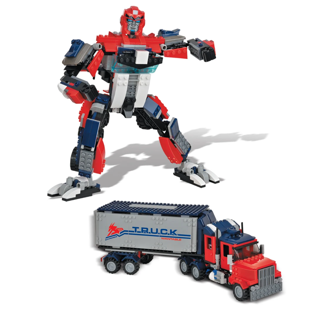 WOMA TOYS Own Brand Children 10 Model High Quality Entertaining Transform Robot for Children Diy Bricks Building Block Set