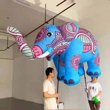Colorful inflatable elephant costume led lighted air blow up inflatable animal costumes suit for parade props
