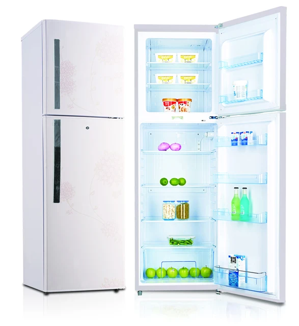 KD302F Stainless Steel Compressor top-Freezer Refrigerator Household & hotel use  OEM brand outside evaporaor manual defrost