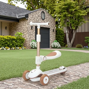 Aluminum Kick Scooter for 2-Year-Olds Kids Folding Skateboard Wheels (PU) with Lights