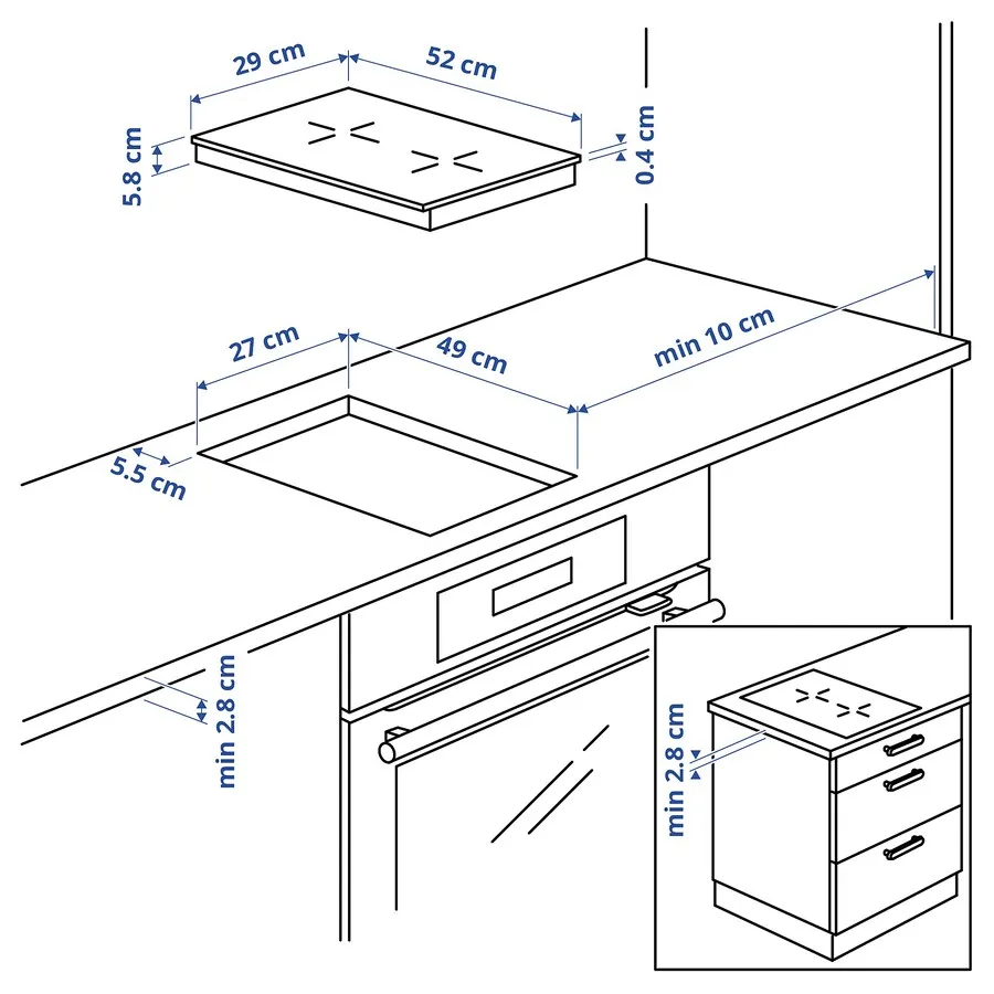 Slider Touch Control Built in Domino 2 Burner Two Double Cooking Zone Induction Hob Cooker Cookstove CE CB ETL KC EMC ERP