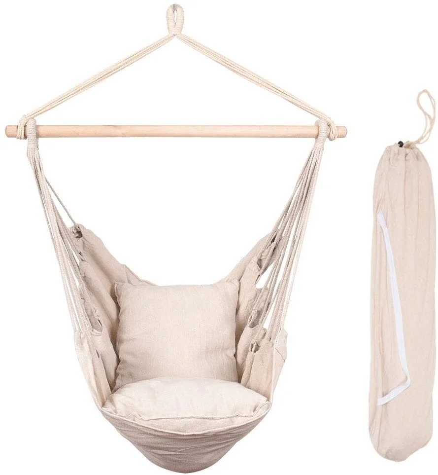 Hot Sale Cotton Hammock Hanging Chair With Wood Stick For