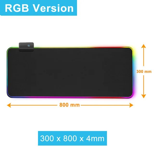 RGB Gaming Mouse Pad Large Size Colorful Luminous for PC Computer Desktop 7 Colors Mouse aperçu 7