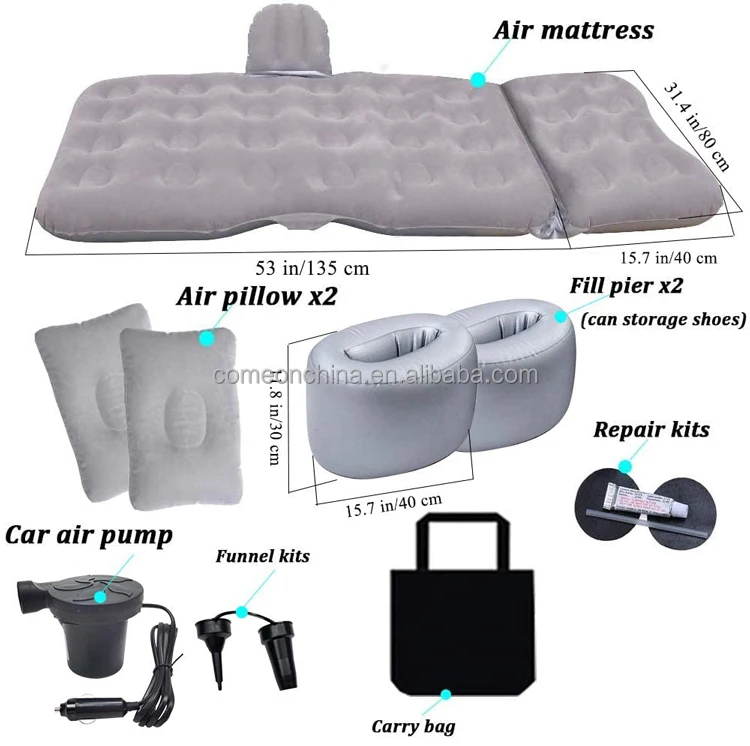 Wholesale Inflatable Flocking Pvc Car Back Seat Air Mattress Travel Bed