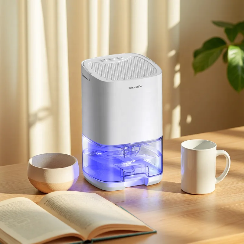 Compact Electric Dehumidifier with Removable Water Reservoir Low-Noise Operation Auto Shut-Off Ideal for RVs Dorms Offices 2