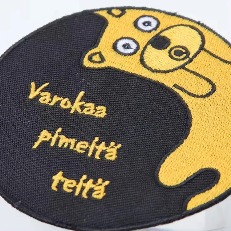 China Embroidered Services Iron on Custom Made Own Name Logo Fabric Border Embroidery Patches