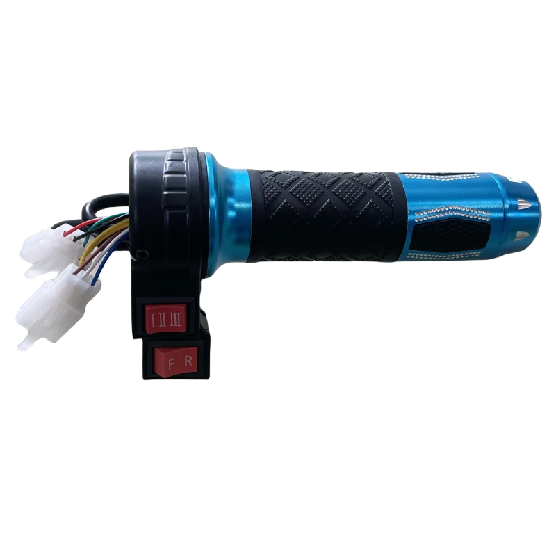 Dioche E-Bike Throttle Grip Pair With LED Display - 3 Speed Twist Grip For 12-84V Electric Bikes
