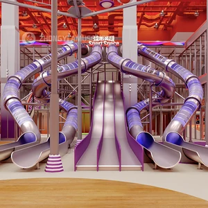 Certified Commercial Indoor Playground Equipment for City Games with Trampoline Climbing Wall  Rope Course by Zhongyi Amusement