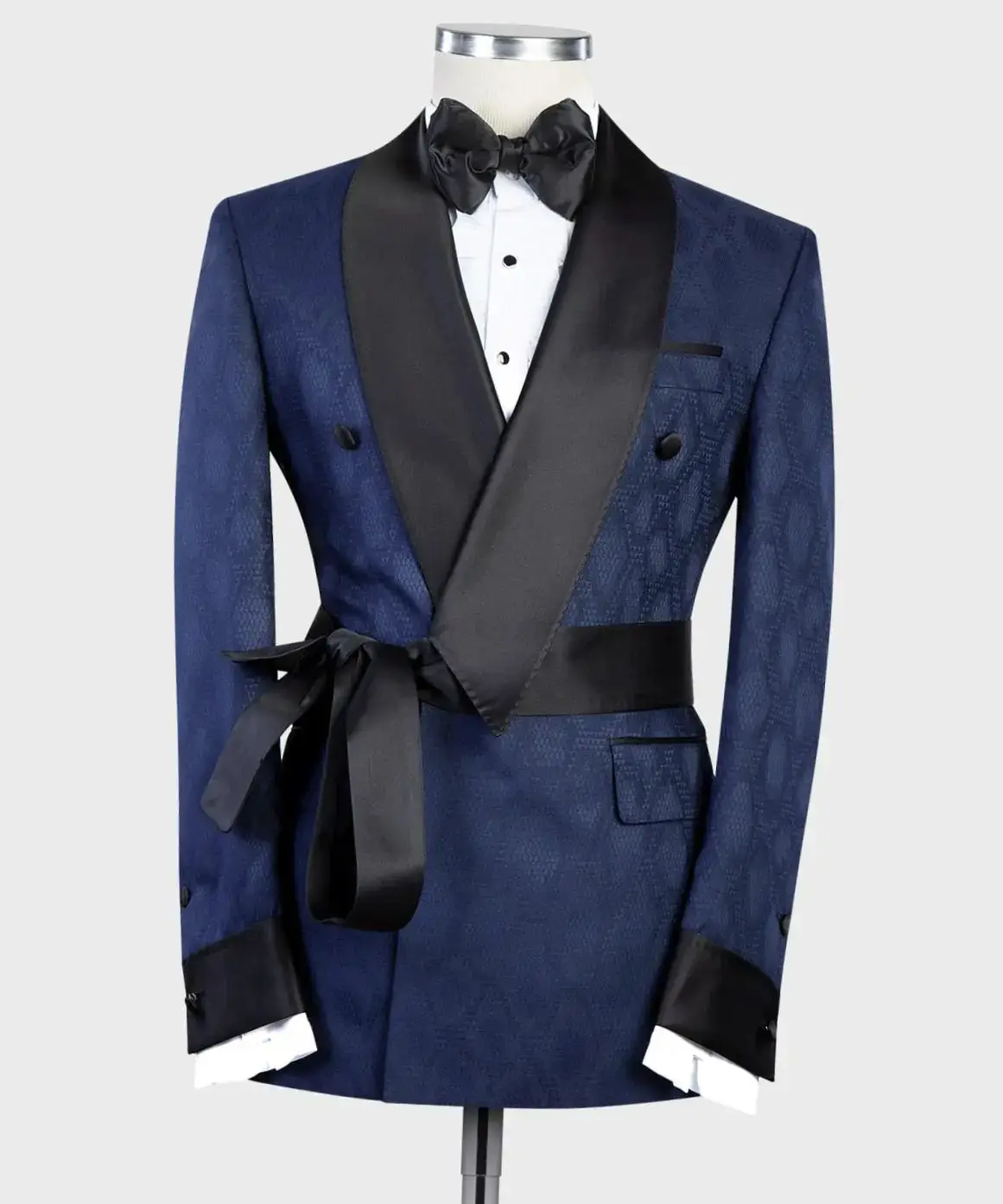 Custom Men Suits 2 Pieces Shawl Lapel Male Blazer Double Breasted