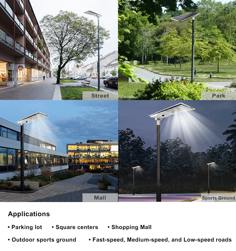 6000K Solar Powered Road Lights ABS 100w LED Solar Street Light