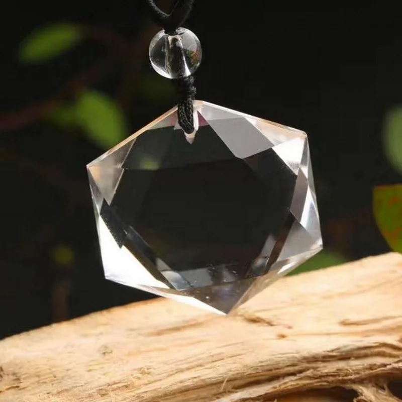 transparent six pointed star pendant