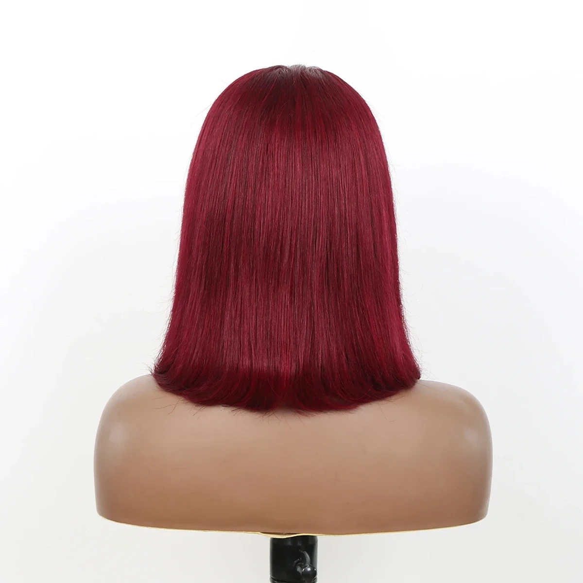 Burgunder Lace Front Echthaar Bob Perücke Remy Haar Vorgestylt_voghion.com