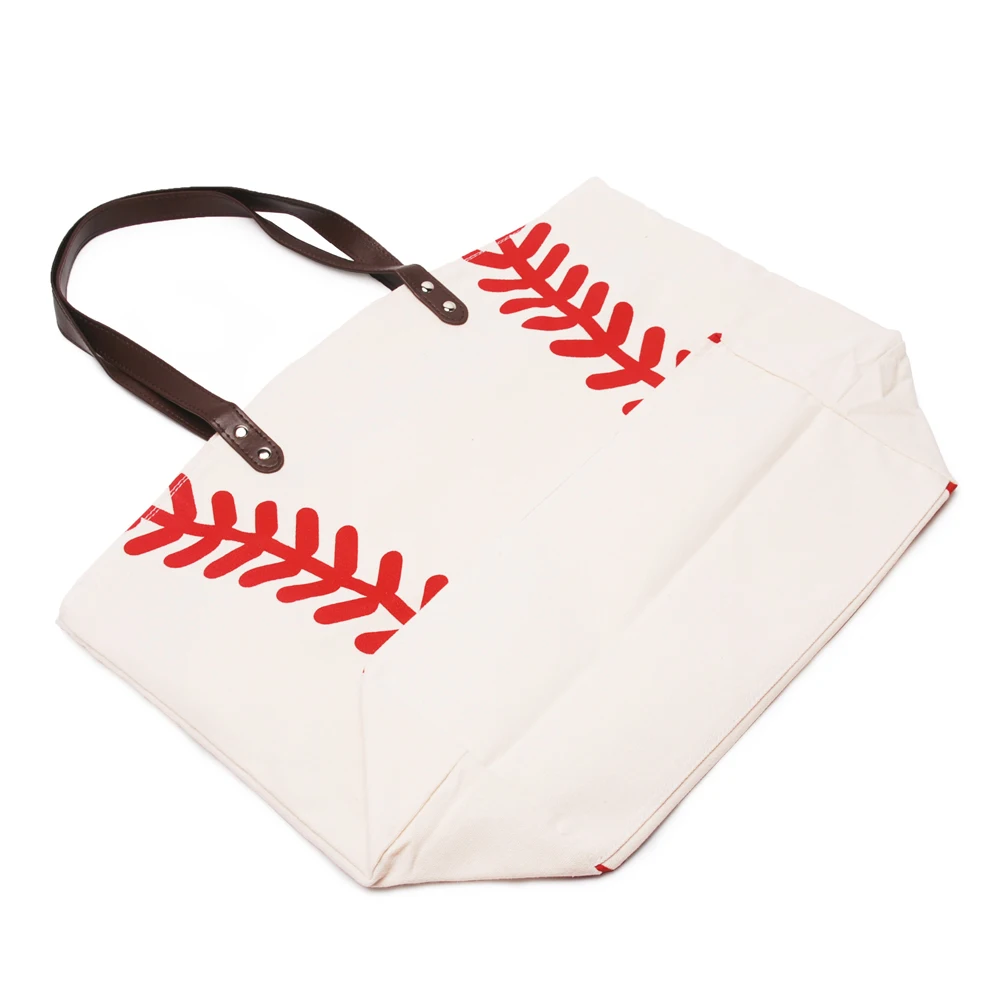 Free Shipping Sports Baseball Canvas Tote Bag Sport Mom Tote Dma8281