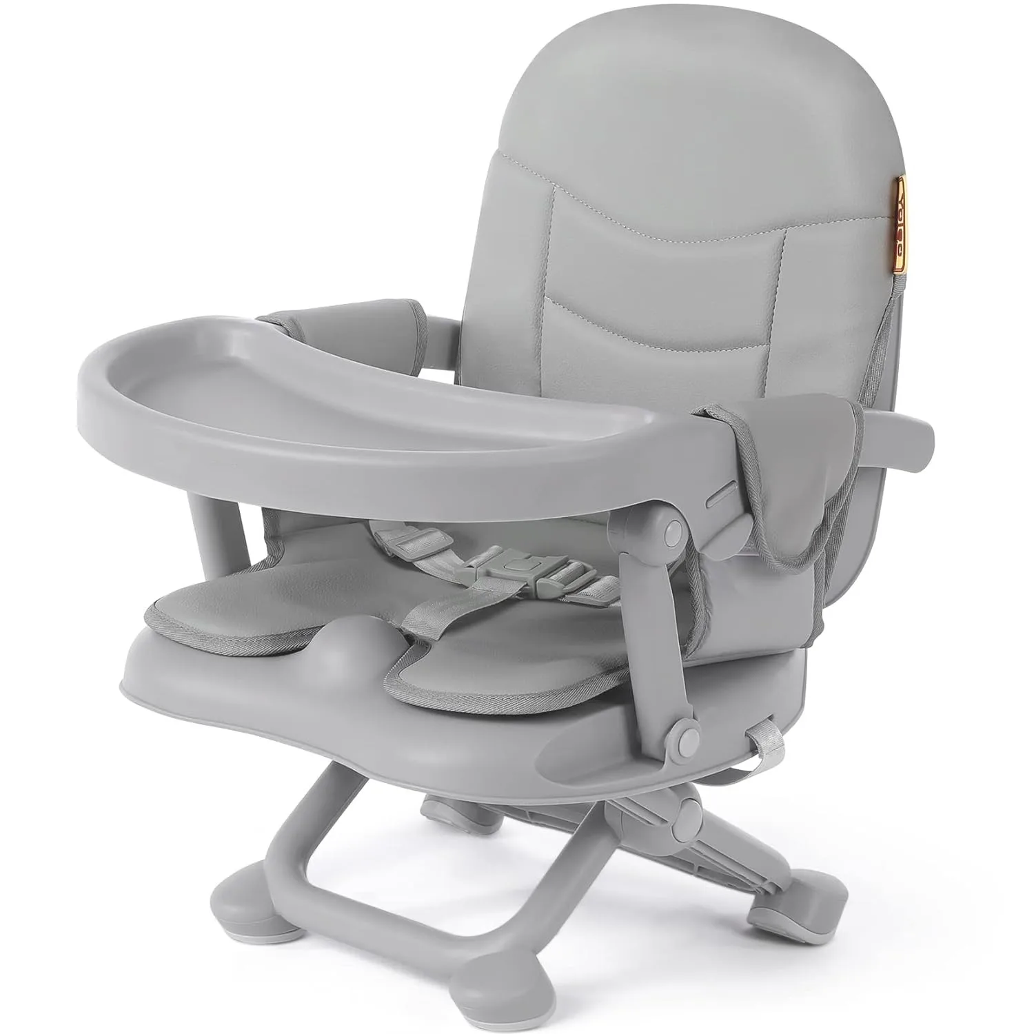 Gray Toddlers Folding Compact Portable Babies Booster Seat Kids Chairs High Chair For Dining