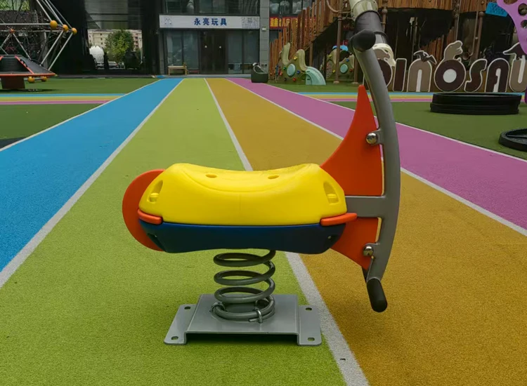 Factory Direct Sales Baby Rocking Spring Horse for Kids Indoor and Outdoor Amusement Park Plastic Seat