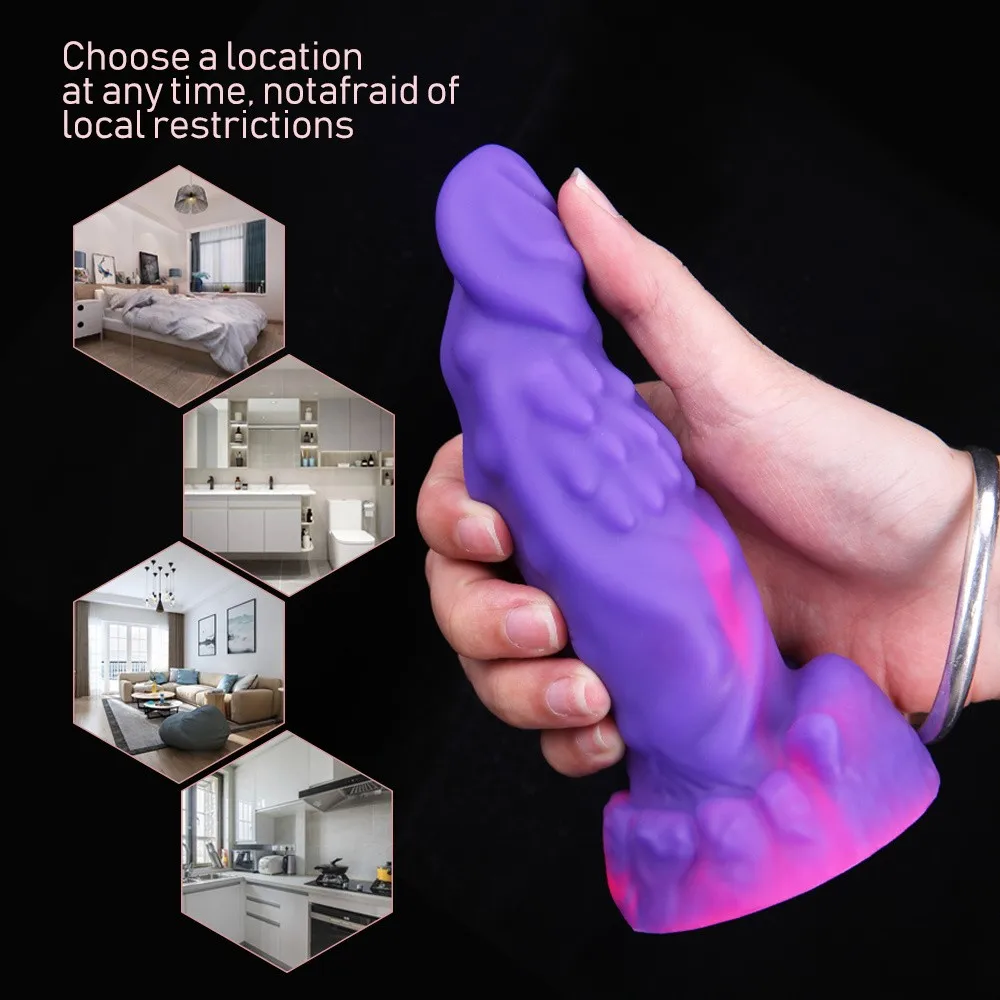 GF Realistischer Dildo Doppelte Stimulation Anal Gemischte Farben Flssiges  Silikon Dildo fr Mann Frau Paare
