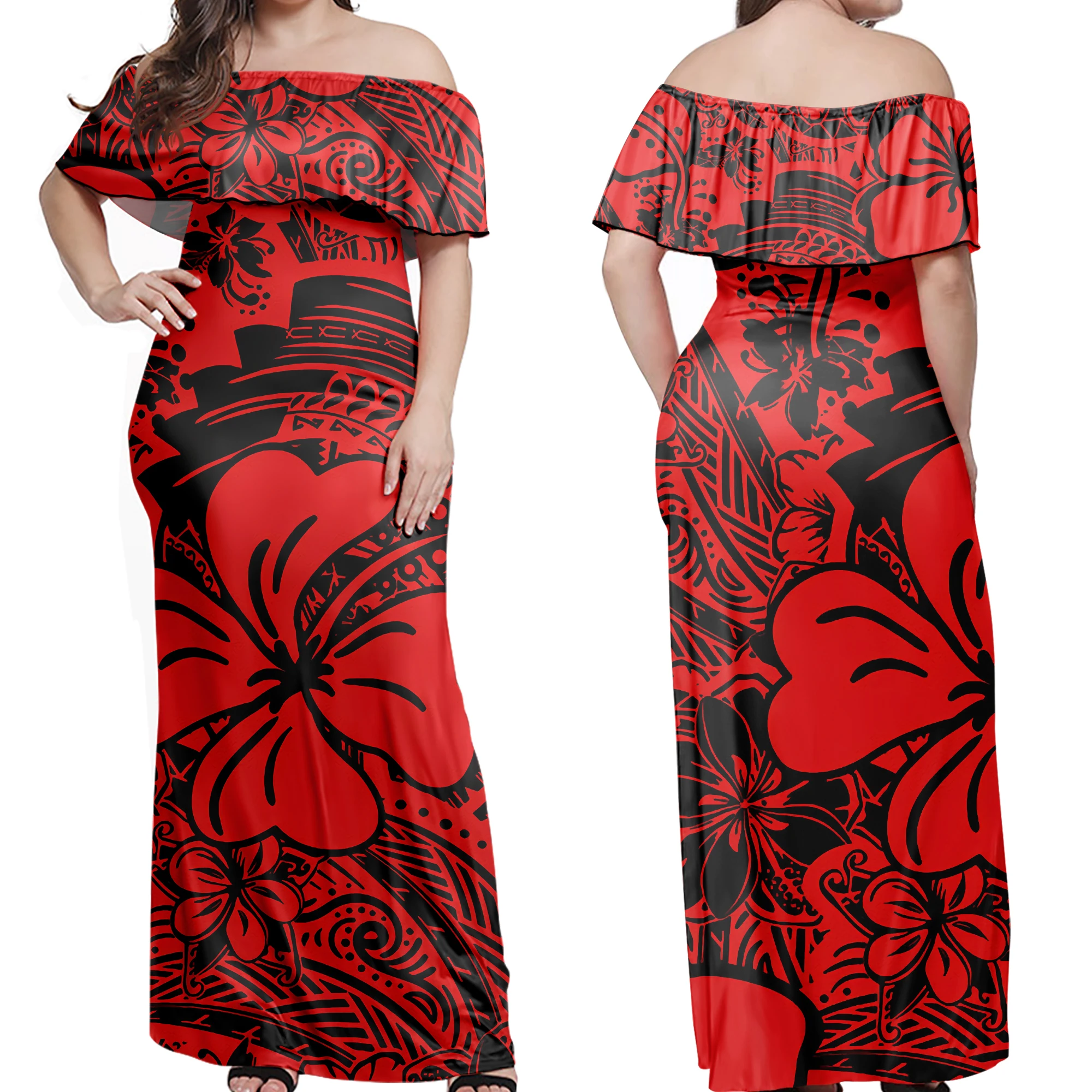 polynesian print dresses