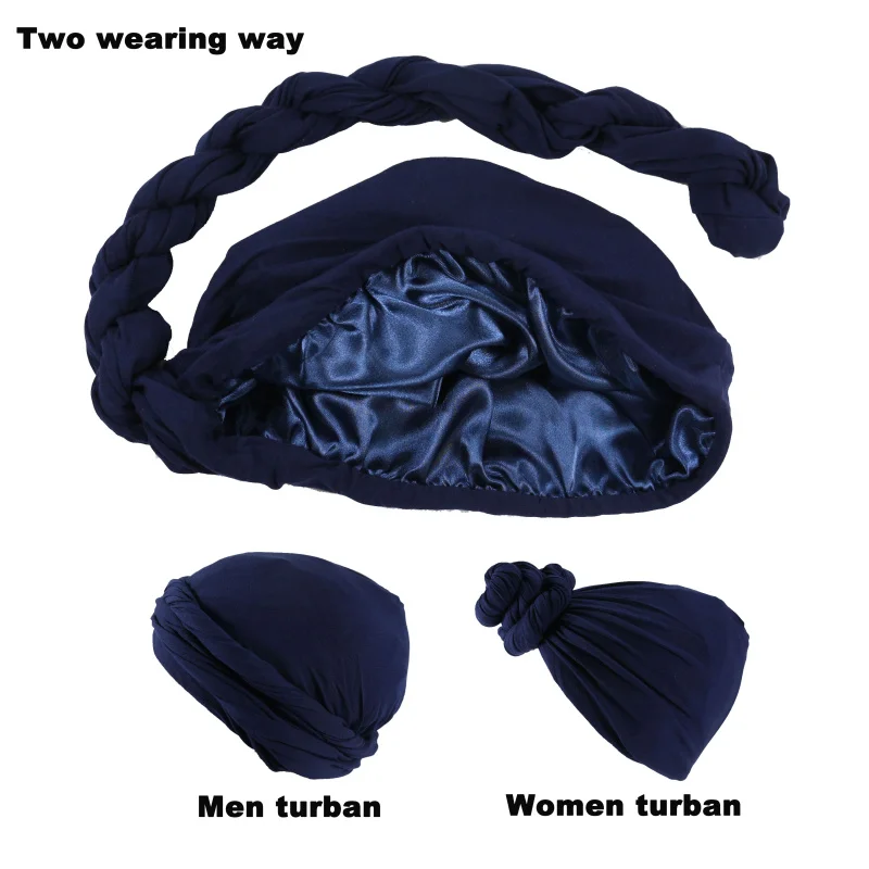 Yohou 2PCS Turban for Men Halo Turban Satin Lined Turban for Men Head Wraps  for Men Women Men's Turban for Sleeping Nature Hair : :  Clothing, Shoes & Accessories